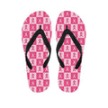 Breast Cancer Awareness Pattern Print Flip Flops