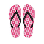 Breast Cancer Awareness Pattern Print Flip Flops