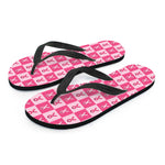 Breast Cancer Awareness Pattern Print Flip Flops