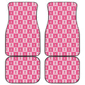 Breast Cancer Awareness Pattern Print Front and Back Car Floor Mats