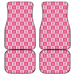 Breast Cancer Awareness Pattern Print Front and Back Car Floor Mats