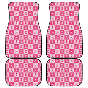 Breast Cancer Awareness Pattern Print Front and Back Car Floor Mats