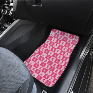 Breast Cancer Awareness Pattern Print Front and Back Car Floor Mats