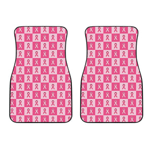 Breast Cancer Awareness Pattern Print Front Car Floor Mats