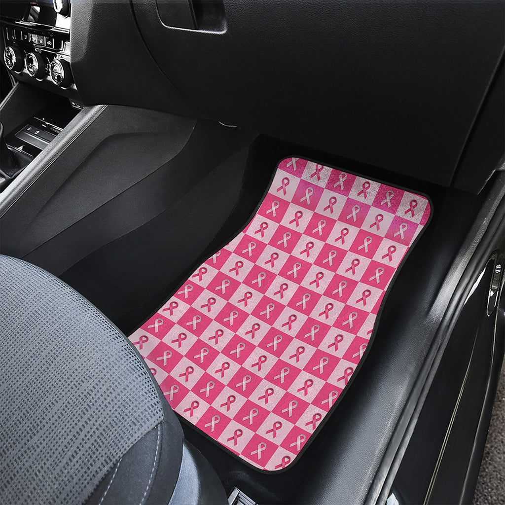 Breast Cancer Awareness Pattern Print Front Car Floor Mats