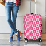 Breast Cancer Awareness Pattern Print Luggage Cover