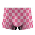 Breast Cancer Awareness Pattern Print Men's Boxer Briefs