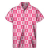 Breast Cancer Awareness Pattern Print Men's Short Sleeve Shirt