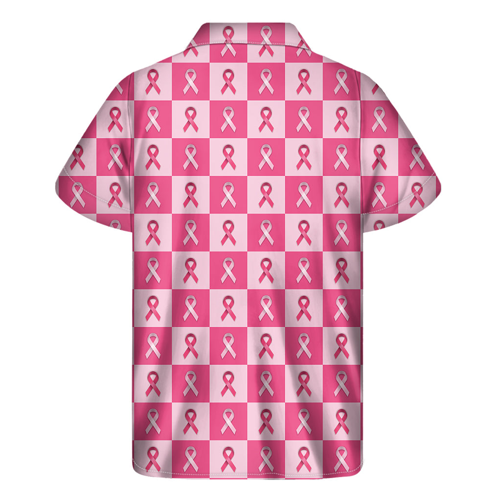 Breast Cancer Awareness Pattern Print Men's Short Sleeve Shirt