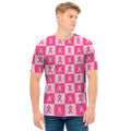Breast Cancer Awareness Pattern Print Men's T-Shirt