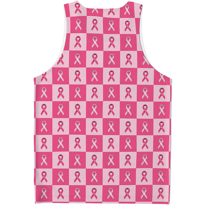 Breast Cancer Awareness Pattern Print Men's Tank Top