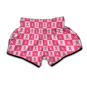 Breast Cancer Awareness Pattern Print Muay Thai Boxing Shorts