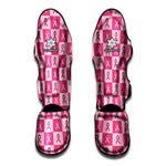 Breast Cancer Awareness Pattern Print Muay Thai Shin Guard