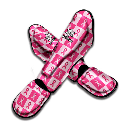 Breast Cancer Awareness Pattern Print Muay Thai Shin Guard