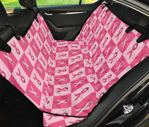 Breast Cancer Awareness Pattern Print Pet Car Back Seat Cover