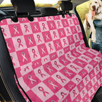 Breast Cancer Awareness Pattern Print Pet Car Back Seat Cover