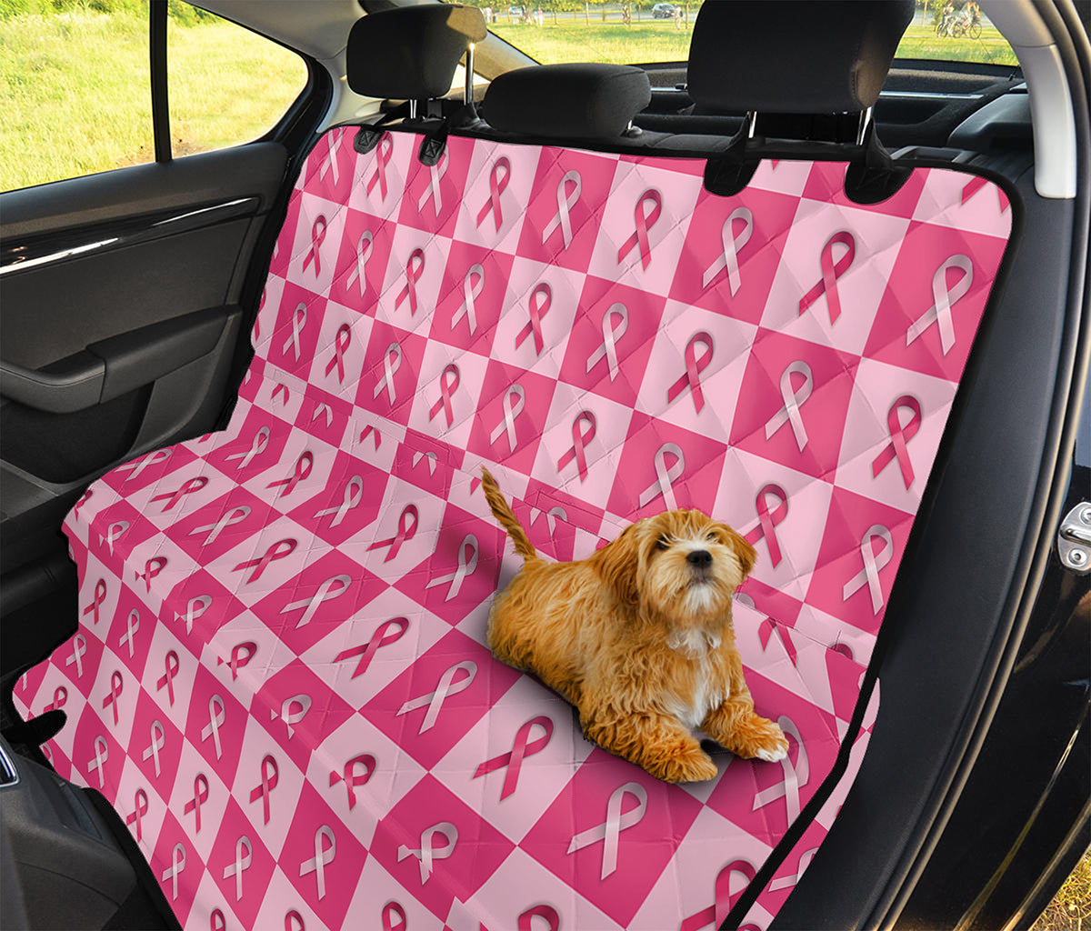 Breast Cancer Awareness Pattern Print Pet Car Back Seat Cover