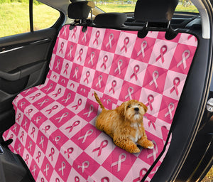 Breast Cancer Awareness Pattern Print Pet Car Back Seat Cover