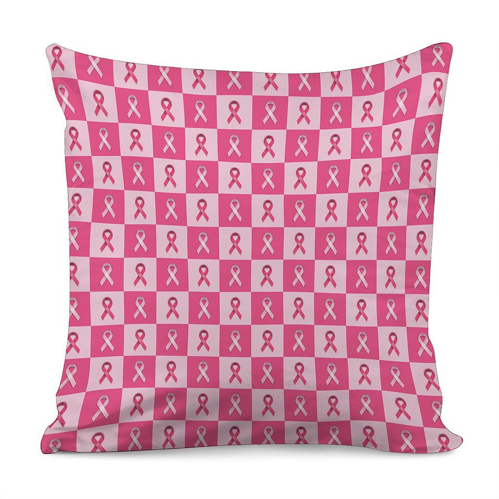 Breast Cancer Awareness Pattern Print Pillow Cover