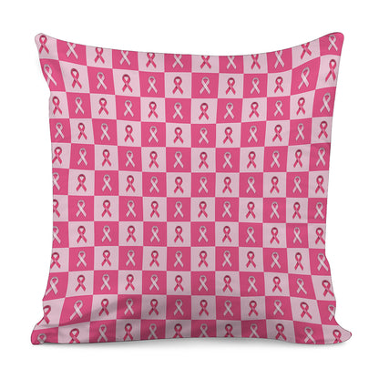 Breast Cancer Awareness Pattern Print Pillow Cover