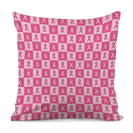 Breast Cancer Awareness Pattern Print Pillow Cover