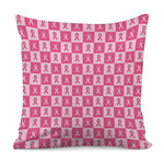Breast Cancer Awareness Pattern Print Pillow Cover