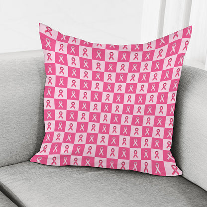 Breast Cancer Awareness Pattern Print Pillow Cover