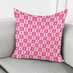 Breast Cancer Awareness Pattern Print Pillow Cover