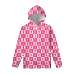 Breast Cancer Awareness Pattern Print Pullover Hoodie