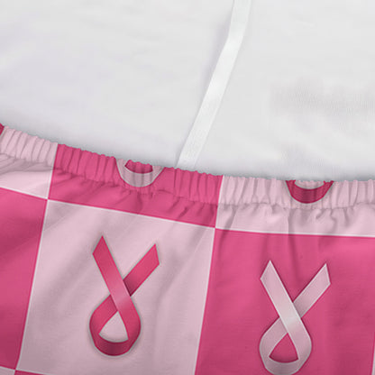 Breast Cancer Awareness Pattern Print Sofa Cover