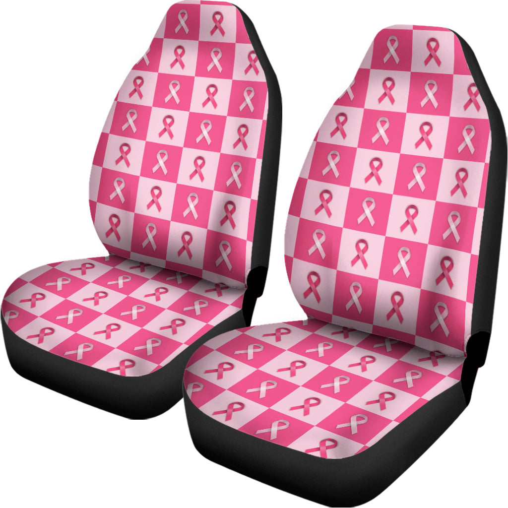 Breast Cancer Awareness Pattern Print Universal Fit Car Seat Covers