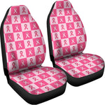 Breast Cancer Awareness Pattern Print Universal Fit Car Seat Covers