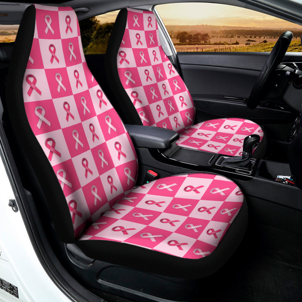 Breast Cancer Awareness Pattern Print Universal Fit Car Seat Covers