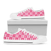 Breast Cancer Awareness Pattern Print White Low Top Shoes