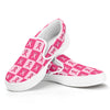 Breast Cancer Awareness Pattern Print White Slip On Shoes
