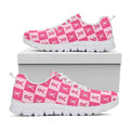 Breast Cancer Awareness Pattern Print White Running Shoes
