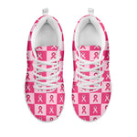 Breast Cancer Awareness Pattern Print White Sneakers