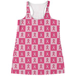 Breast Cancer Awareness Pattern Print Women's Racerback Tank Top