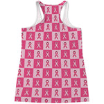 Breast Cancer Awareness Pattern Print Women's Racerback Tank Top
