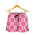 Breast Cancer Awareness Pattern Print Women's Shorts