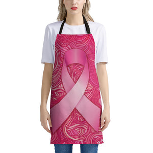 Breast Cancer Awareness Ribbon Print Apron