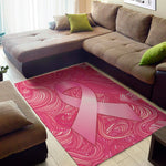 Breast Cancer Awareness Ribbon Print Area Rug