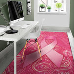 Breast Cancer Awareness Ribbon Print Area Rug