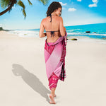 Breast Cancer Awareness Ribbon Print Beach Sarong Wrap