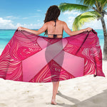 Breast Cancer Awareness Ribbon Print Beach Sarong Wrap