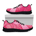 Breast Cancer Awareness Ribbon Print Black Sneakers