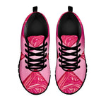 Breast Cancer Awareness Ribbon Print Black Sneakers