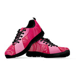 Breast Cancer Awareness Ribbon Print Black Sneakers