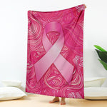 Breast Cancer Awareness Ribbon Print Blanket
