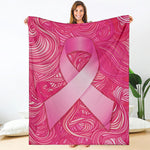 Breast Cancer Awareness Ribbon Print Blanket